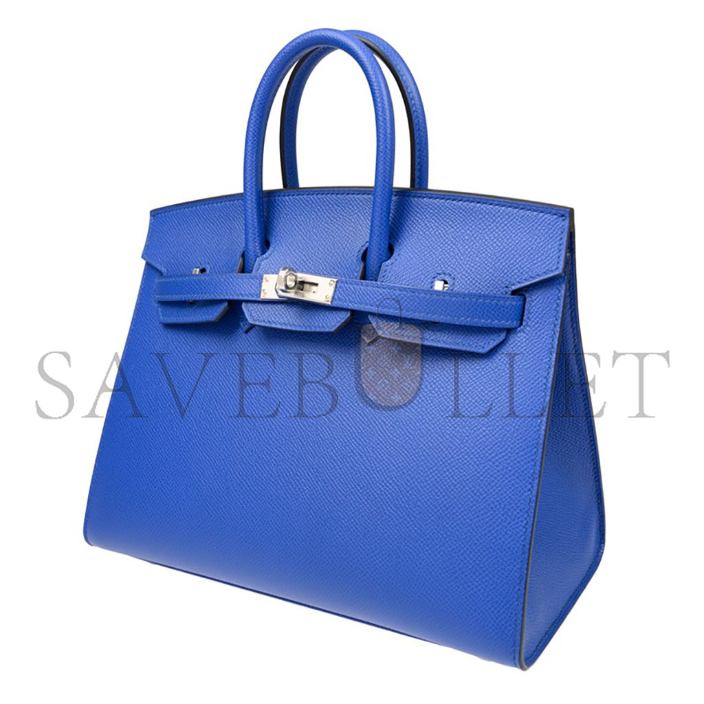 HERMES BIRKIN 25 EPSOM LEATHER GREEK BLUE SILVER BUCKLE BAG BK2571EPSSO (25*20*13cm)